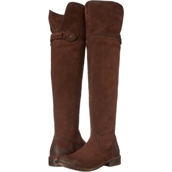 NEW Frye Shirley Brown Over The Knee (OTK) Leather Riding Boots Women's 6.5M - Picture 1 of 5